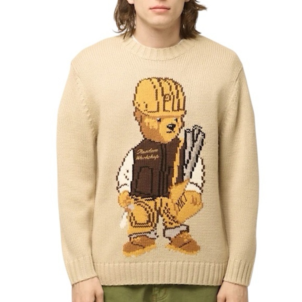 Market Workshop Bear Knot Sweater Cream Size Large